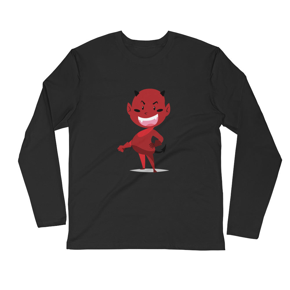 Long Sleeve Fitted Crew Devil Logo