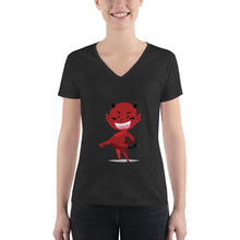 Load image into Gallery viewer, Women&#39;s Fashion Deep V-neck Tee W/ Devil Logo