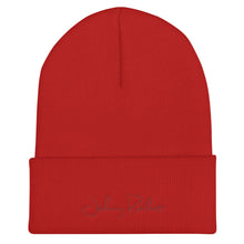 Load image into Gallery viewer, Johnny Rockett Cuffed Beanie Black Text