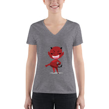 Load image into Gallery viewer, Women&#39;s Fashion Deep V-neck Tee W/ Devil Logo